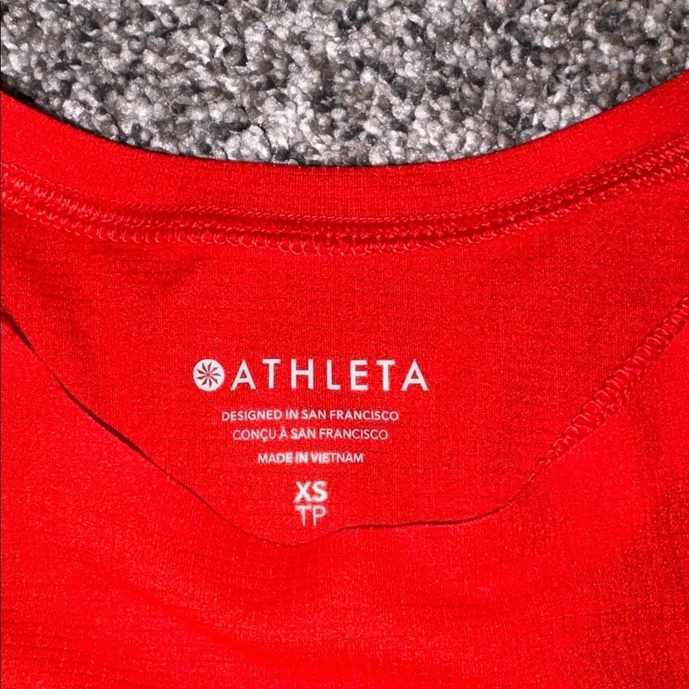 Athleta Grid Knit Tank in Red